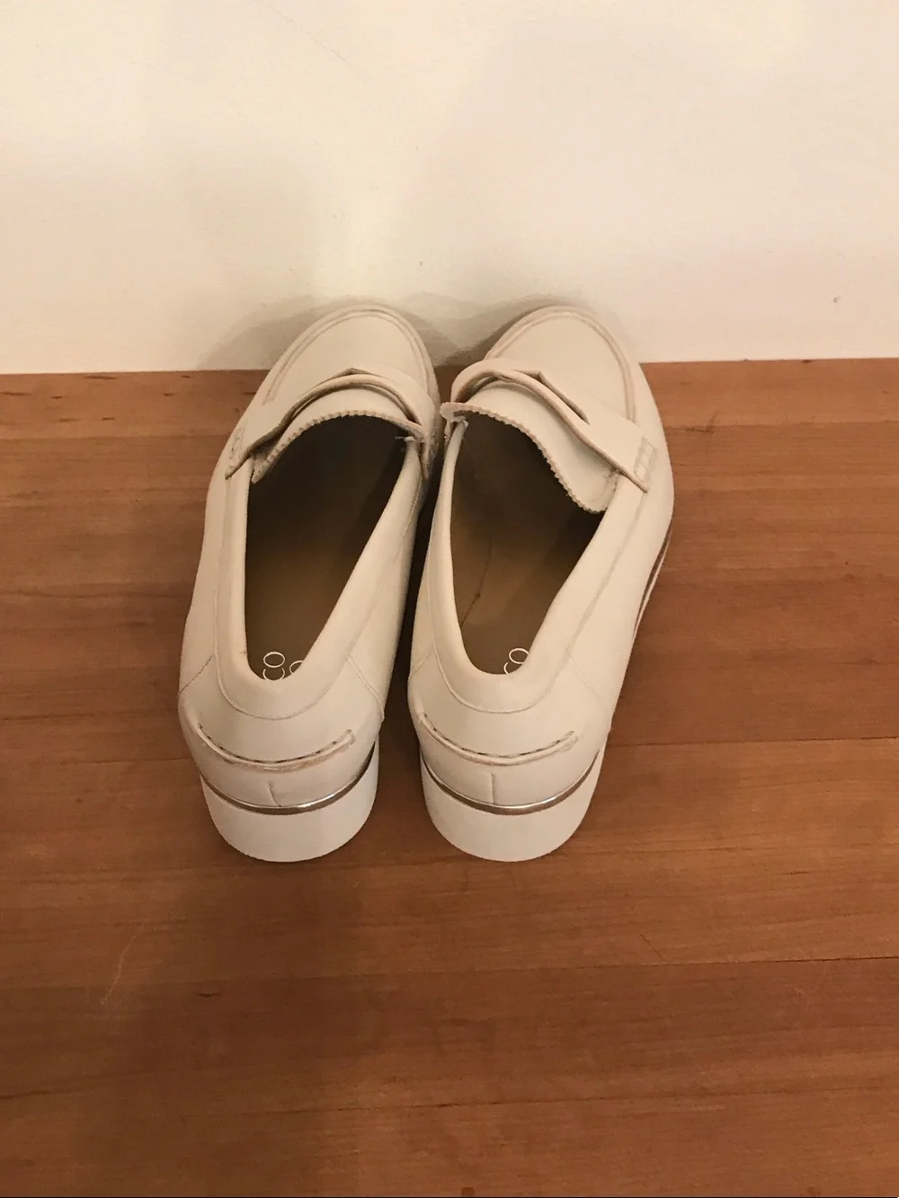 Franco Sarto Cream Platform Penny Loafers